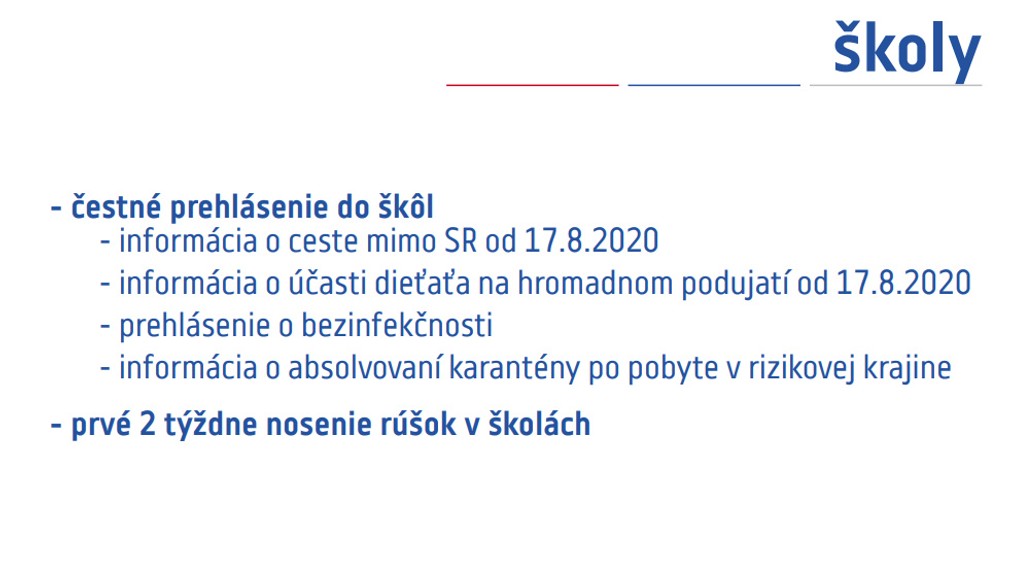 Nové opatrenia pre Slovensko 