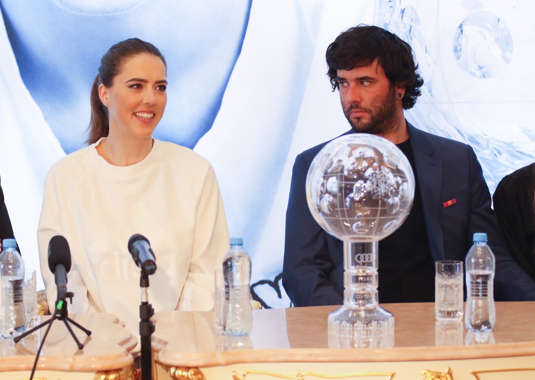 Petra Vlhová počas tlačovej konferencie s Veľkým glóbusom 