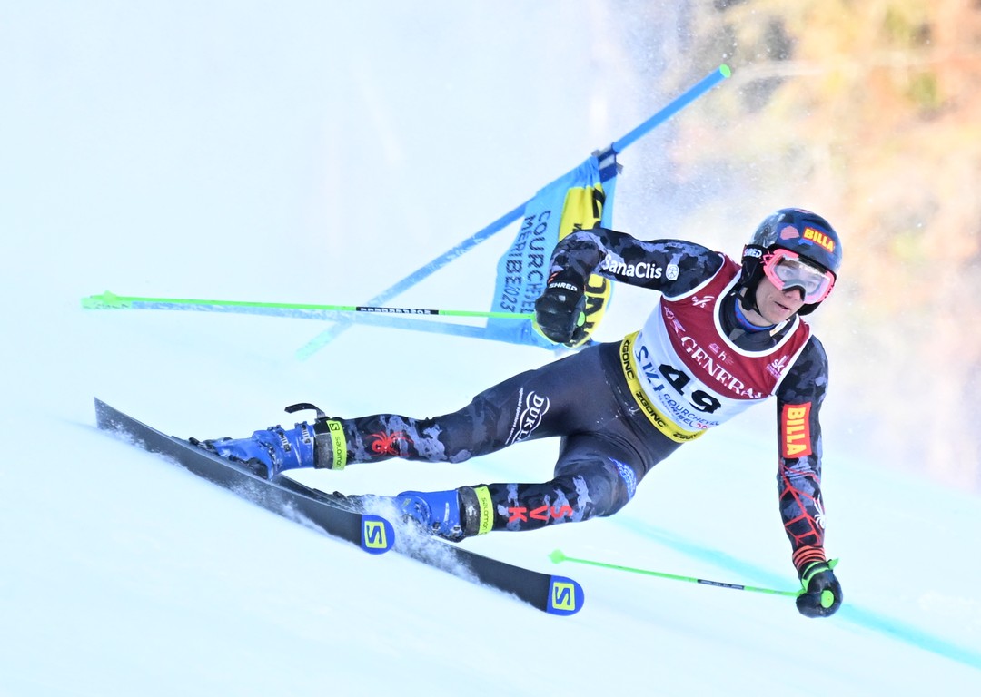 Teo Žampa počas 1. kola obrovského slalomu mužov na MS v alpskom lyžovaní vo francúzskom stredisku Courchevel-Méribel