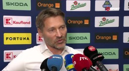 Miroslav Šatan a Vladimír Országh po poslednom prípravnom zápase