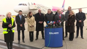 Tlačová beseda Roberta Fica a Jozefa Ráža a prvom lete na trase Bratislava - Košice - Bratislava