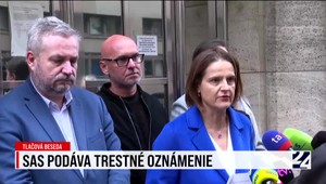 Tlačová beseda strany SaS pred podaním trestného oznámenia na ministra Šutaja Eštoka