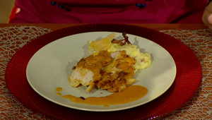 Mandľové rezne s kašou a šípkovou omáčkou