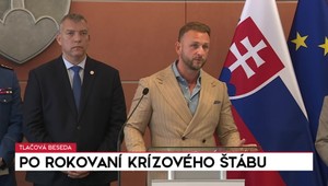 Tlačová beseda Matúša Šutaja Eštoka po zasadaní krízového štábu