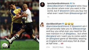 Nezvyčajná stávka Beckhama a Ibrahimoviča.  V hre je jedlo a aj nábytok