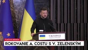 Tlačová beseda: Rokovanie ukrajinského prezidenta Zelenského a predsedu Európskej rady Costu