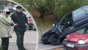 Dôchodca zaparkoval na streche iného auta