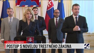 Vyhlásenie prezidentky: Postup s novelou trestného zákona