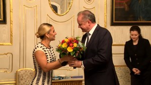 Dominiku Cibulkovú privítal Andrej Kiska