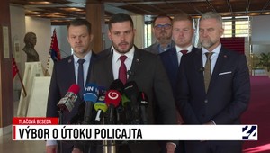 Tlačová beseda poslancov Romana Mikulca, Richarda Glücka a Tibora Gašpara po výbore o útoku policajta