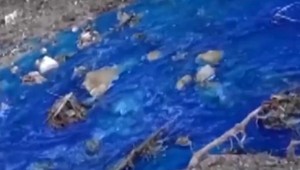 Obyvatelia obce pri Ilave zažili šok. Miestny potok sa sfarbil na modro