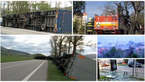 Na Slovensku vyčíňal vietor. Prevracal kamióny aj billboardy