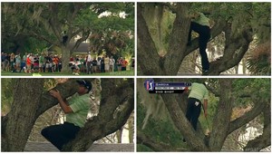 Zahral si golf na strome! Otočený chrbtom a s jednou rukou