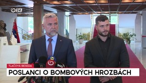 Tlačová beseda poslancov po výbore k bombovým hrozbám