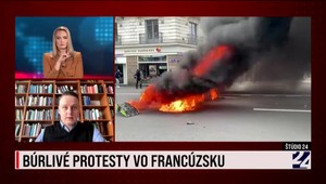 Michael Augustín v Štúdiu 24 o násilných protestoch vo Francúzsku