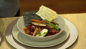 Chobotnica na červenom víne so Sardínskym chlebom