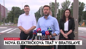 Tlačová beseda k otvoreniu novej električkovej trate v bratislavskej Petržalke