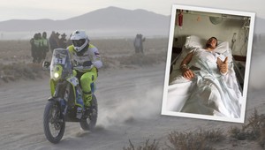 Dakar vie byť riadne tvrdý! Hrôzostrašný pád Čecha Ondřeja Klymčiwa!