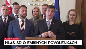 Tlačová beseda strany HLAS na tému Emisné povolenky