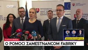 Tlačová beseda ministrov práce a hospodárstva o pomoci zamestnancom fabriky
