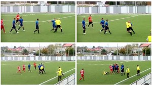 Inzultácia po 25. minútach. Hráč sa rozhodol uškrtiť rozhodcu