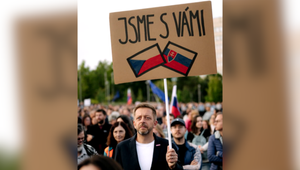 Český vicepremiér sa objavil na proteste v Bratislave, politici hovoria o zasahovaní do vnútorných záležitostí