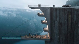 Tureckí architekti navrhli epický butikový hotel na okraji nórskej skalnej steny