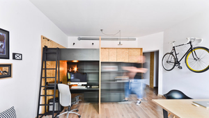 Moderný byt pre život a prácu: Všetko sa vošlo do jednej miestnosti