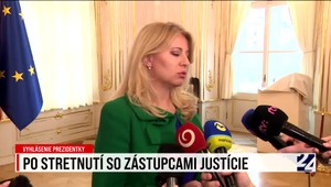 Tlačová beseda prezidentky SR po stretnutí so zástupcami justície