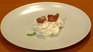 Trhance s bryndzou a slaninovým chipsom