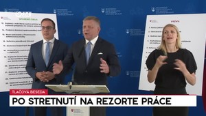Tlačová beseda Roberta Fica po stretnutí s ministrom práce Erikom Tomášom