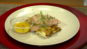 Teľacie scalopine in víno bianco zemiaková placka plnená bryndzou