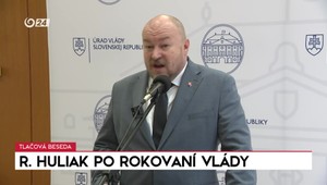 Tlačová beseda ministrov Huliaka, Migaľa a Druckera po rokovaní vlády