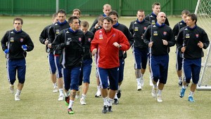 Na pondelkovom tréningu A-tímu SR všetci hráči naplno