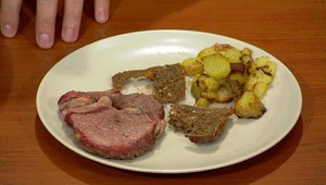 Rumpsteak s chlebovým čipsom