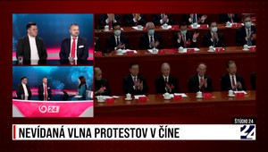 Štúdio 24 o Číňanoch protestujúcich proti prísnym covidovým opatreniam a o zmene postoja vlády