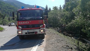Kamión naložený drevom zišiel z cesty. Nehoda si vyžiadala jeden život