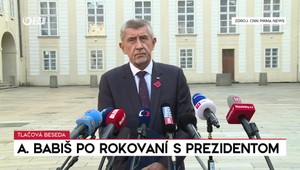 Tlačová beseda Andreja Babiša po rokovaní s prezidentom Pavlom