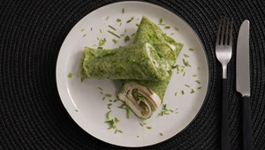 Špenátové palacinky s krémovou plnkou