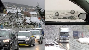 Prvý sneh narobil na cestách problémy