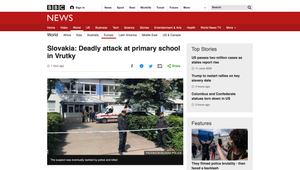 O útoku na škole vo Vrútkach už informujú aj svetové médiá ako BBC, Aljazeera, či Reuters