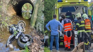 Nezvládol zákrutu a skončil v strmom zráze. Motorkára previezli do nemocnice