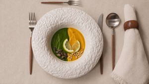 Tekvicová a špenátová polievka