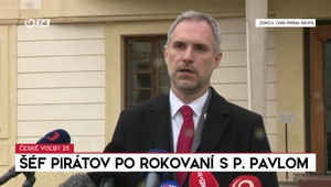 Tlačová beseda šéfa Pirátskej strany po rokovaní s českým prezidentom Pavlom