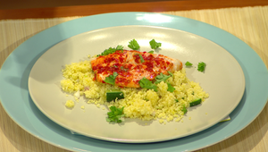 Pikantný zubáč s harissou a kuskusom