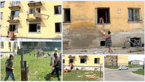 Zdemolovaná bytovka v Snine stále stojí. Ohrozuje hrajúce sa deti