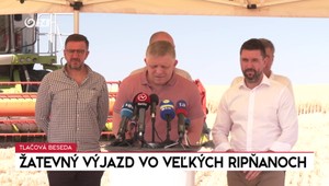 Tlačová beseda premiéra Fica a ministra Takáča: Žatevný výjazd vo Veľkých Ripňanoch