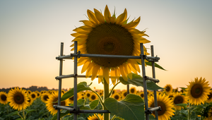 Ešte osem centimetrov a podarí sa vypestovať najvyššiu slnečnicu na svete