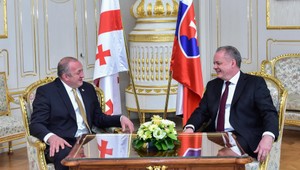 FOTOGALÉRIA: Kiska prijal gruzínskeho prezidenta Georgiho Margvelašviliho