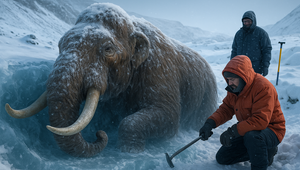 Vedci vykopali zamrznutého mamuta: V papuli mal posledné sústo